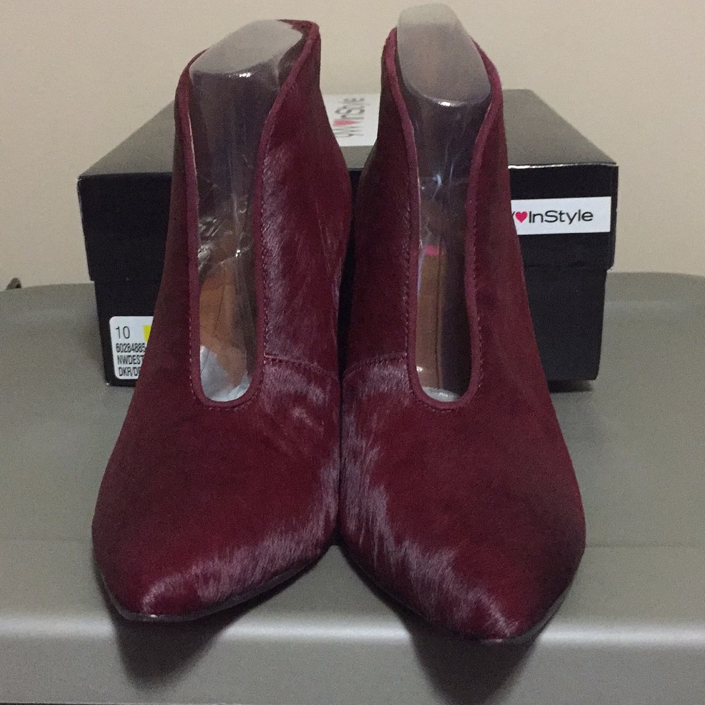 Wedge Booties - Deep Red Color